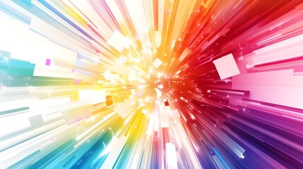 Vibrant Colorful Burst of Light Explosion Radiating Abstract Background