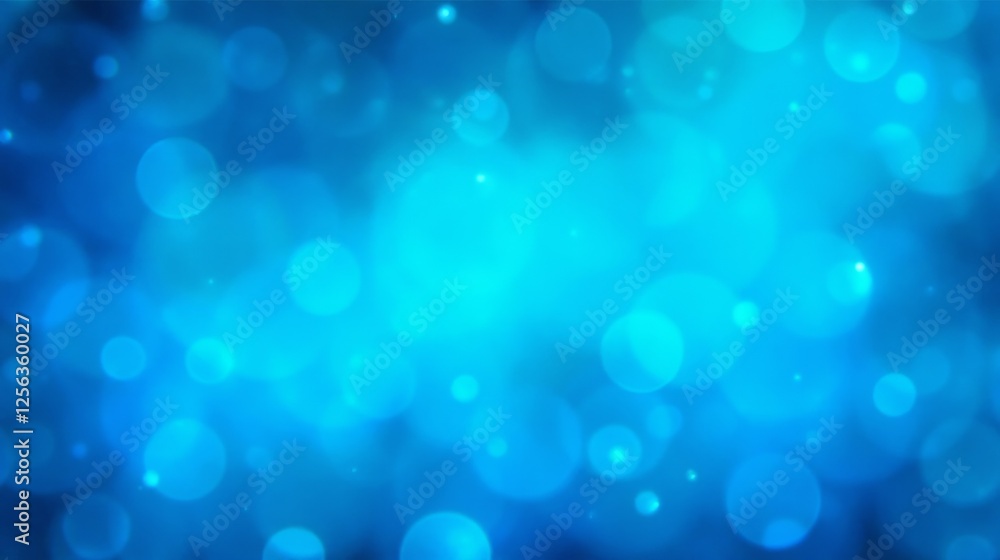 Poster abstract blue bokeh background with soft light effects and texture