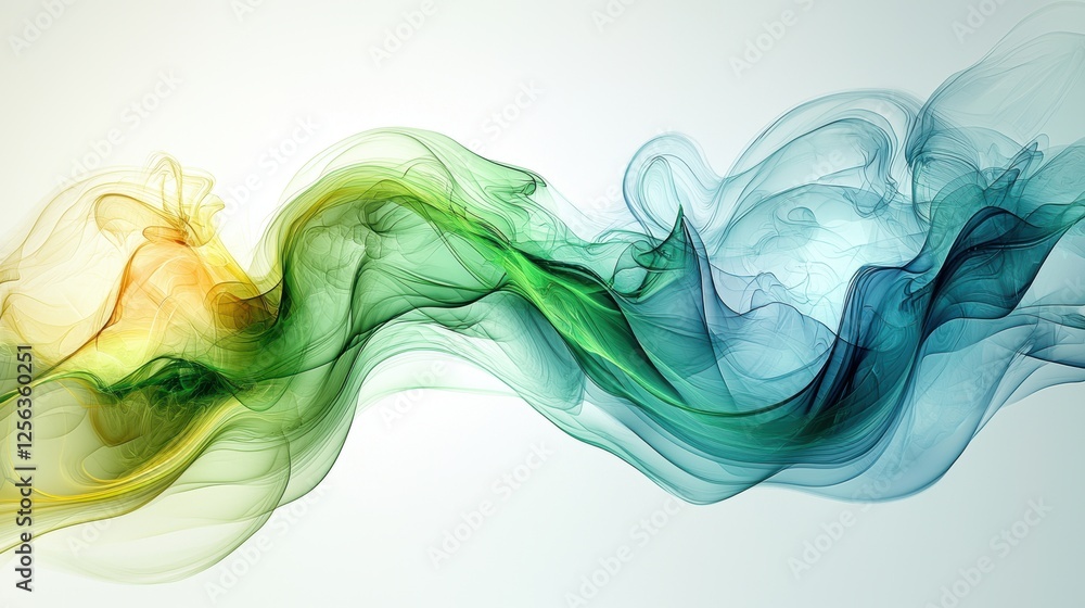 Poster abstract flowing waves in vibrant colors creating a serene atmosphere.
