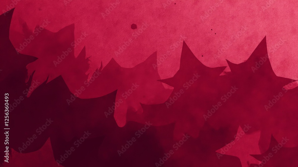 Poster abstract red background with silhouetted leaves and soft texture