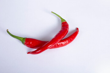 red chilli on white background