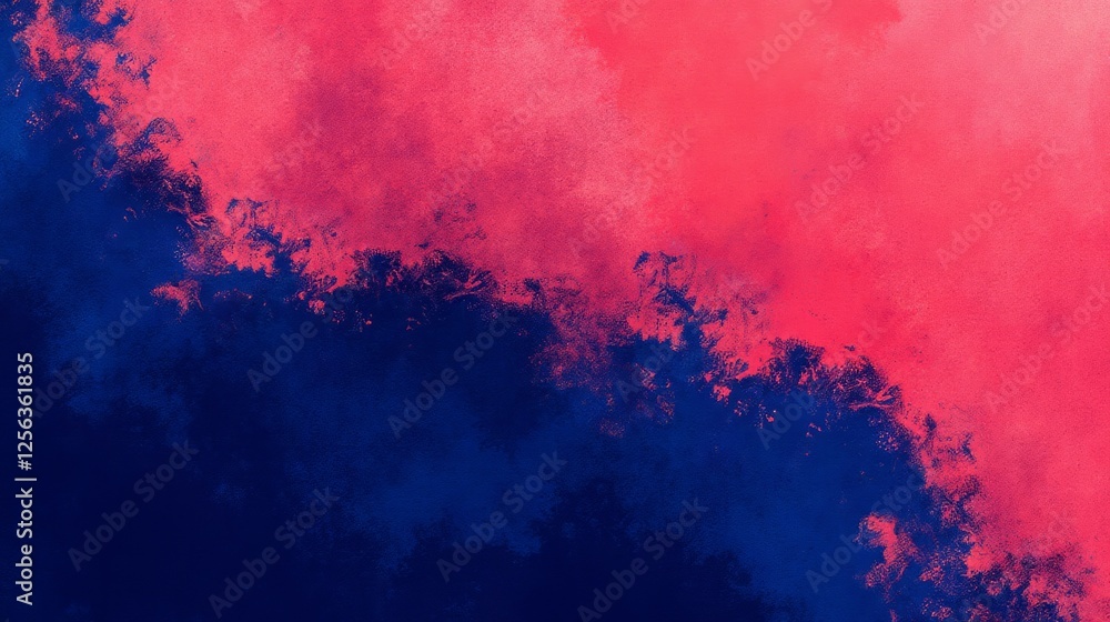 Poster Vibrant Abstract Gradient with Soft Textures in Pink and Blue Tones