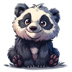 Obraz premium Cute baby panda waving with tiny, fluffy paws.