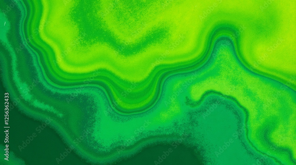 Poster abstract green waves pattern with smooth fluid texture and depth