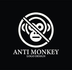 Obraz premium Anti Monkey Vector Logo Design
