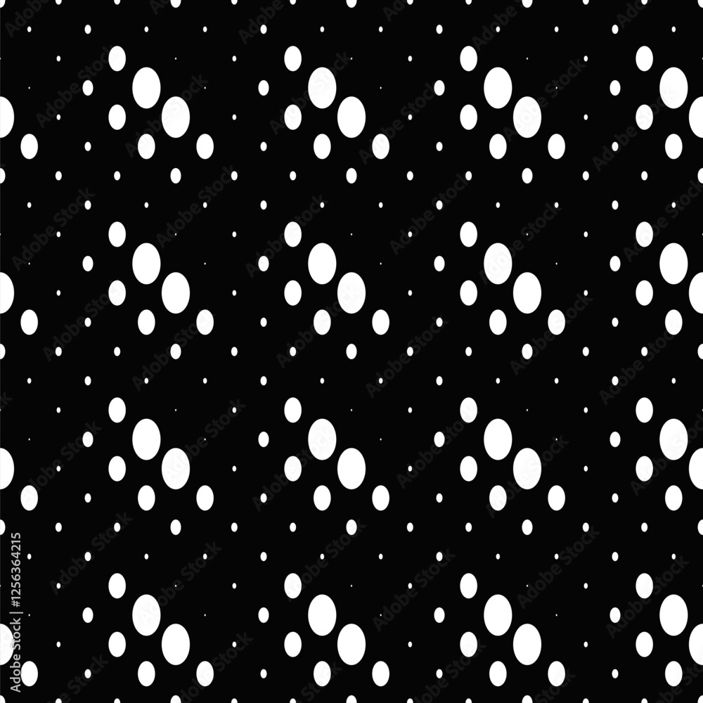 Poster geometric ellipse pattern background - black and white abstract repeating vector graphic with ellips