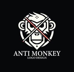 Anti Monkey Vector Logo Design
