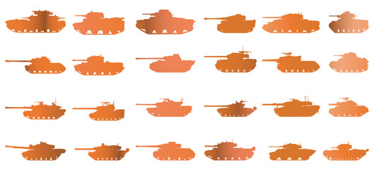 Tank army icon collection
