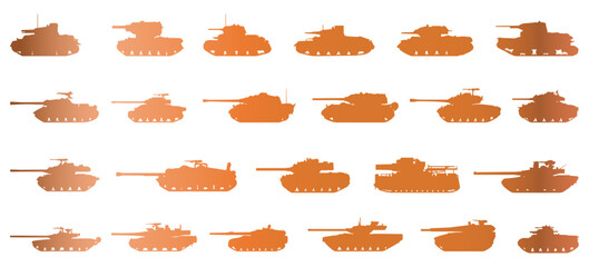Tank army icon collection