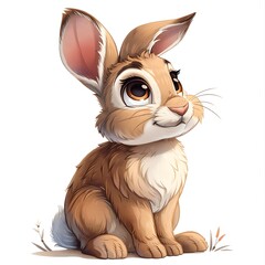 Charming hare sticker with a fun and lovable cartoon style.