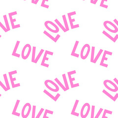 Seamless pattern of illustrations of the word 