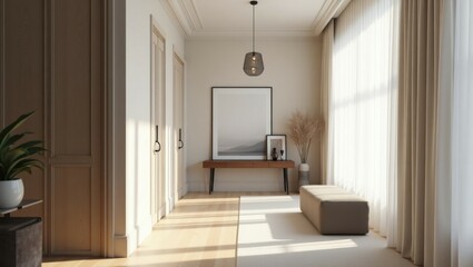 Fototapeta premium White domestic corridor in Polish style
