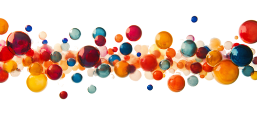 a group of colorful balloons floating on a white background PNG.AI GENERATED