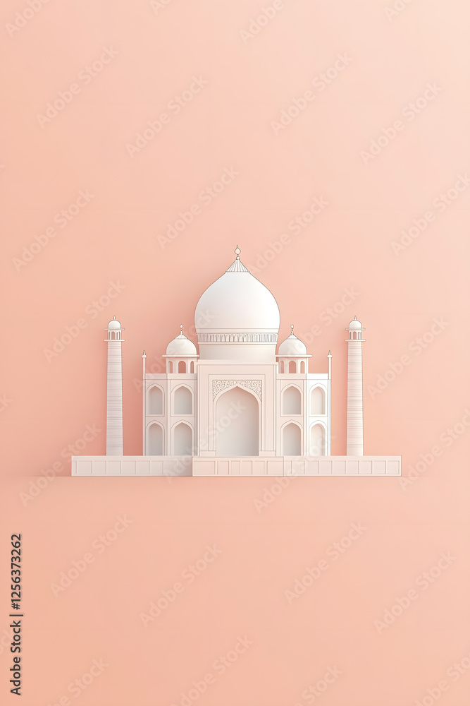 Poster elegant illustration of iconic architecture. a minimalistic and visually appealing composition on a 