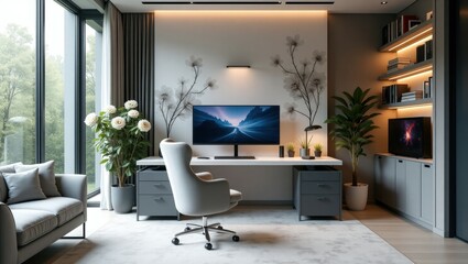 Modern and spacious home office