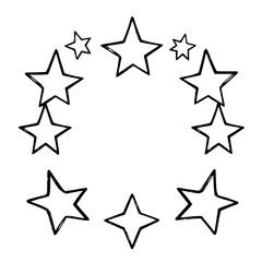 Black-line Stars Circle: Starry Arrangement of Outline Stars