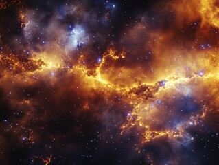 Naklejka premium Galactic Nebula: A Deep Space Spectacle