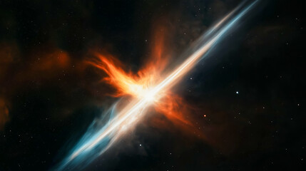 Cosmic Background with a Beautiful Mix of Interstellar Dust, Nebulas, and a Glowing Supernova, Creating a Stunning and Mystical Universe Landscape