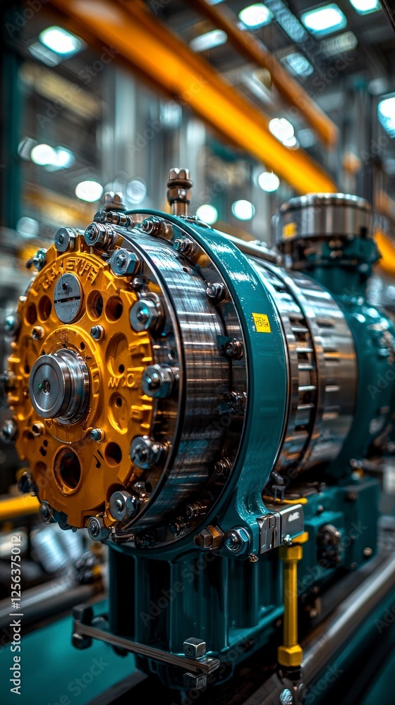 Poster this image conveys cutting-edge equipment, showcasing its intricate engineering design with rich col