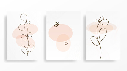 Floral Mid-Century Modern Vector Template Set