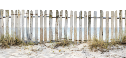 PNG Rustic beach wooden fence scene