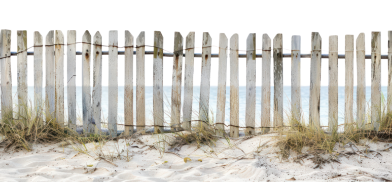 PNG Rustic beach wooden fence scene