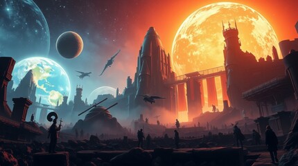 The end of the world in the style of science fiction, temple of destruction