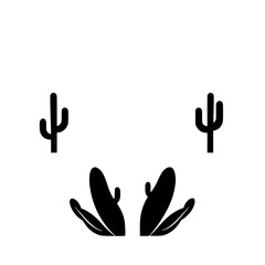 Minimalist Cactus Illustration: Black and white stylized cactus.