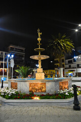 Cajabamba's main square at night