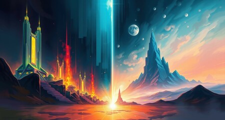 The end of the world in the style of science fiction, temple of destruction