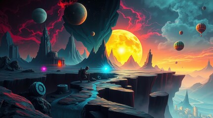 The end of the world in the style of science fiction, temple of destruction