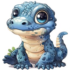 A lovable Komodo dragon in a cartoon style, ideal for fun designs.