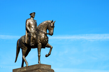 Ataturk statue on the horse. 10 November Ataturk commemoration day concept.