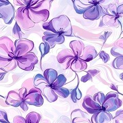 Obraz premium Watercolor Floating Flowers Print