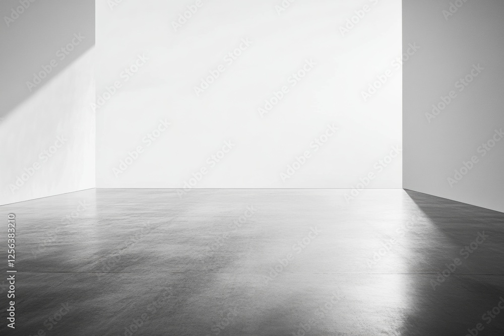 Aufkleber Monochromatic runway featuring soft lighting and minimalist design highlighting clean lines in a spacious environment. Generative AI