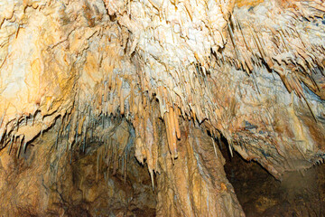 Rock formations inside a cave