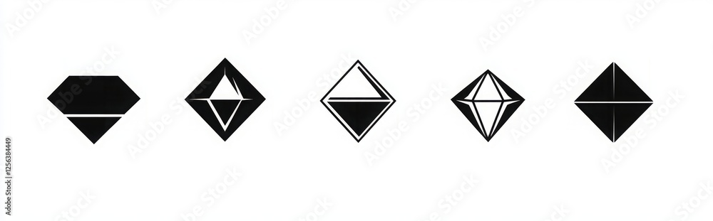 Poster a series of diamond shapes are shown in different sizes and orientations. simple black vector diamon