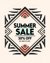 Obraz premium summer sale 30% discount poster advertising, poster, shop ,business