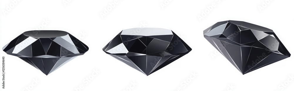 Poster three diamonds are shown in a row. simple black vector diamond icons on a white background