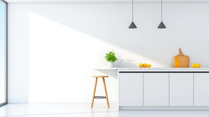 Modern Kitchen Interior with Minimalist Design and Natural Light