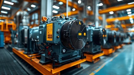 This image depicts a powerful industrial engine equipped with an advanced cooling system, illustrating the blend of technology and robust design in contemporary machinery.