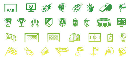 Soccer element icon collection