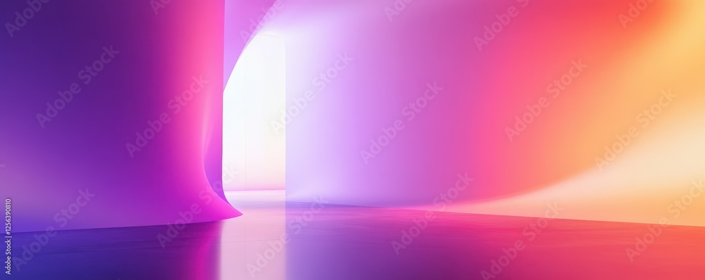Poster colorful abstract architecture with soft light and curves