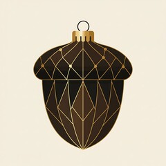 Fototapeta premium Oak acorn decoration minimalist flat color icon