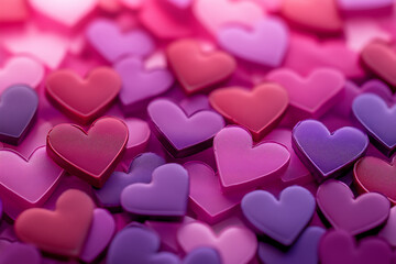 Obraz premium Colorful Heart-Shaped Valentines Day on Pink Background