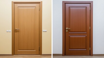 Interior Comparison of Light & Dark Wood Doors