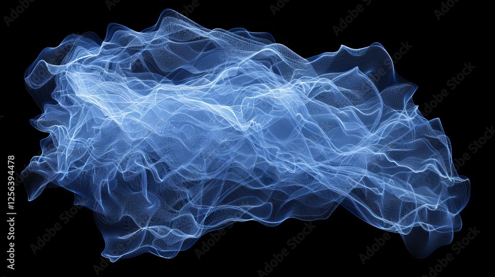 Poster illuminated digital financial chart with data visualization on a dark background