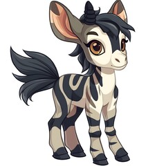 Stylish okapi drawing in a modern cartoon style.