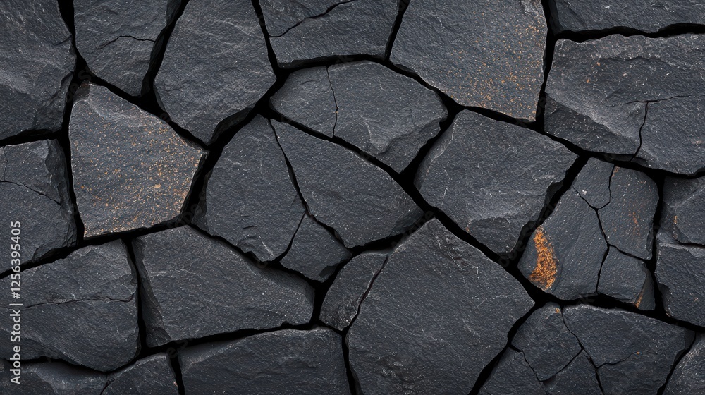 Poster dark layered stone texture with sharp edges and natural patterns