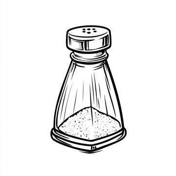 recommend clip art: A Glass Salt Shaker Filled With Salt Grains